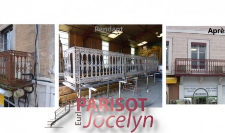 Restauration balcons extérieur, garde corps ancien en fonte sur Vesoul, Métallerie PARISOT Jocelyn 