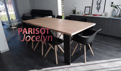 Création pieds de table forme carrée en fer plat large  sur mesure sur Vesoul,  Métallerie PARISOT Jocelyn
